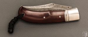 Couteau " Cim Bowie " custom par Raphaël Durand - Micarta vintage et RWL34