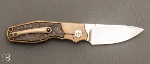  Couteau " Creed " custom framelock par Thierry Savidan - Titane et Fat carbon