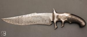   Couteau " Double Keyholde sub-hilt damas " de Samuel Lurquin