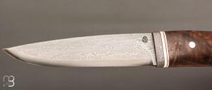  Couteau Droit noyer et Damas multi-barreaux par Jean Paul Sire