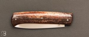 Couteau  " Drop " slipjoint  custom par Raphaël Durand - Os de girafe et RWL34