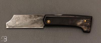   Couteau  " Eustache " piémontais par Geoffroy Gautier - Corne noire