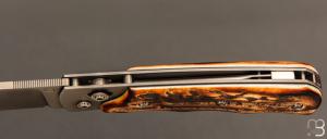    Couteau " Explorateur " custom par Éric Parmentier - Bois de cerf et lame en niolox