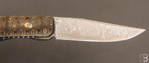   Couteau " Imvubu " par Des Horn - Fatcarbon "Unigold" et lame en damasteel