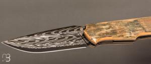   Couteau " custom " de Berthelemy Gabriel - La Forge Agab -  Ivoire de mammouth et damas