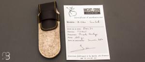 Couteau  "  K-Libre " custom de Michel Grini - Micarta vintage et lame en RWL34