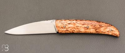 Couteau " L’Esti " à cran carré de Sylvain Petit - Les Couteaux du Mitou - Bouleau et C130