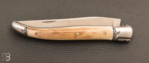    Couteau " Laguiole 12 CM " de Jérôme Lamic - Ivoire de mammouth et 14C28N