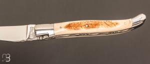   Couteau Laguiole en Aubrac 12 cm manche en ivoire de mammouth