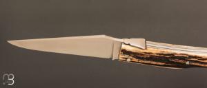   Couteau " Laguiole " custom par Nicolas Couderc - Bois de cerf et RWL34