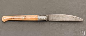 Couteau " Laguiole Droit " custom de Jérôme Bellon - Mammouth et damas