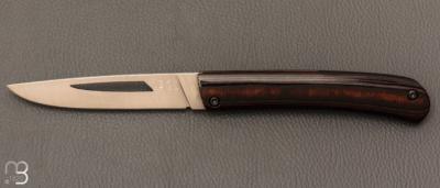 Couteau " Le 26 " par MTBlades Benjamin Thuillier - Micarta lin et lame en 14C28