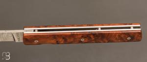  Couteau " Le Français " pliant par Perceval - lame damas et Thuya