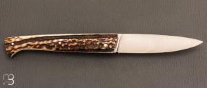   Couteau " Le Lombard " par Fontenille-Pataud - Bois de cerf et 14c28n