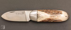  Couteau " Le Manu " par La Bonne Trempe - Bois de cerf et 14c28