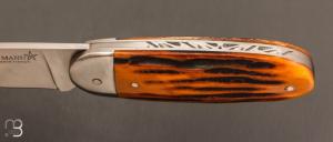   Couteau "  Le Manu " par La Bonne Trempe - Os cerfé et 14c28