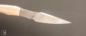   Couteau " Liner-lock custom " de Berthelemy Gabriel - La Forge Agab - Ivoire de mammouth et RWL34