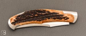 Couteau " Spicy Lock-back " pliant artisanal de Cyril Kalisz - Bois de cerf et RWL34