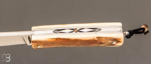    Couteau " Mini Promenade " par Erwan Pincemin - Ivoire de mammouth et lame damas VG10