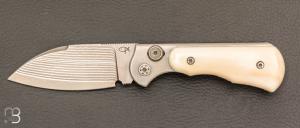 Couteau " Morphalou " par Éric Parmentier - Mammouth et VG10 Suminagashi