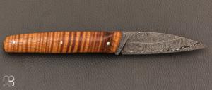 Couteau " Nobilis " custom par Louis Blanchet Kapnist - Koa et damas double explosion