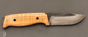 Couteau " L'Oliferne  " droit en frêne ondé et 80CrV2 de Frédéric Maschio