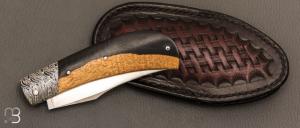   Couteau " Pilon " de Anthony Brochier - Grenadille et lame en RWL34