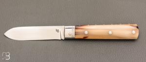 Couteau " Pradel " de collection par Bertrand Grzegorzek - Corne blonde