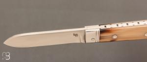 Couteau " Pradel " de collection par Bertrand Grzegorzek - Corne blonde