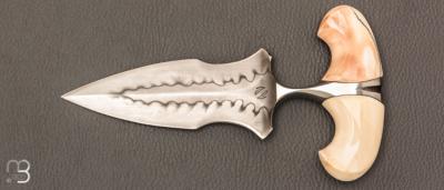   Couteau " Push Dagger " custom de Samuel Lurquin - Ivoire de phacochère
