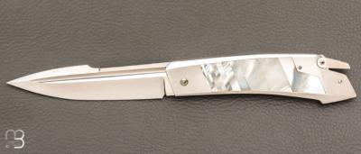   Couteau " R.B.L" custom de Guillaume Ducasse - Nacre blanche