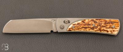   Couteau " Reflex S " custom par Éric Parmentier - Ivoire de Mammouth et lame en niolox