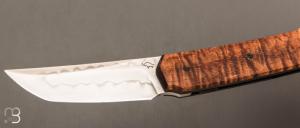 Couteau " Sanjo " custom par Guy Poggetti - Koa et lame en C130