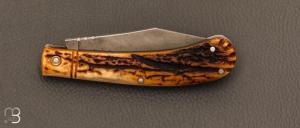   Couteau "Scagel" par Pierre Henri Monnet - Bois de cerf et acier 90McV8