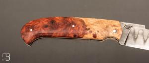   Couteau " Slipjoint " custom par Karim Valentin - Les couteaux D'Hure - Loupe d'Amboine et C130