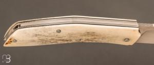   Couteau  "  Scalp" custom par David Breniere - Bois de cerf et Elmax