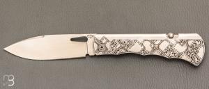   Couteau " Skipper" pliant de Éric Parmentier - Gravure d'Elisabeth Da Justa