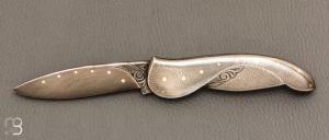   Couteau " Slipjoint " de Robert Weinstock - Damas de Ed Schempp et or
