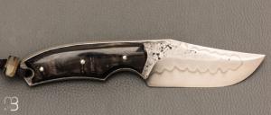   Couteau " Sparus " fixe forgé par Guy Poggetti - Corne de bélier et C130