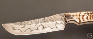 Couteau " Sparus " fixe forgé par Guy Poggetti - Corne de bélier et C130