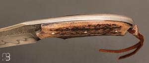  Couteau " Sparus " fixe forgé par Guy Poggetti - Bois de cerf et C105
