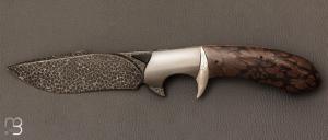 Couteau " Sub Hilt flipper folder " de Javier VOGT - Damas et Liana wood - Sam Lurquin Design