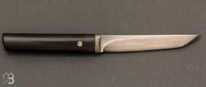 Couteau " Tanto  "  de Jean Paul Sire - Ebène et lame forgée acier C130