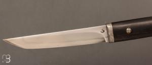 Couteau " Tanto  "  de Jean Paul Sire - Ebène et lame forgée acier C130