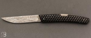    Couteau " le Thiers Advance " par Fontenille-Pataud - Ebne matelass et Damas Vinland