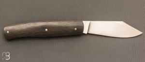   Couteau " Trappeur " custom à cran plat de Julien Baillon - Fibre de carbone et RWL34