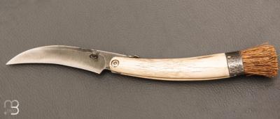   Couteau à champignon par Mickael Moing - Bois de cerf et 100c6