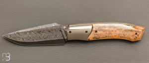   Couteau " custom " de Berthelemy Gabriel - La Forge Agab - Ivoire de mammouth et lame damas