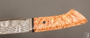 Couteau de chasse de Jean Paul Sire - Bouleau et lame damas mosaïque