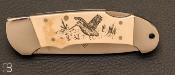 Couteau de poche custom Wildlife de Puma Scrimshaw "Bécasse"